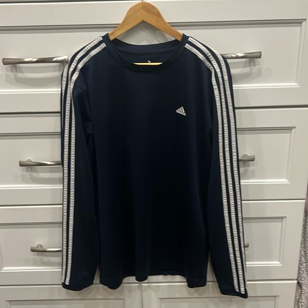 Men’s Adidas long sleeve. Navy size large